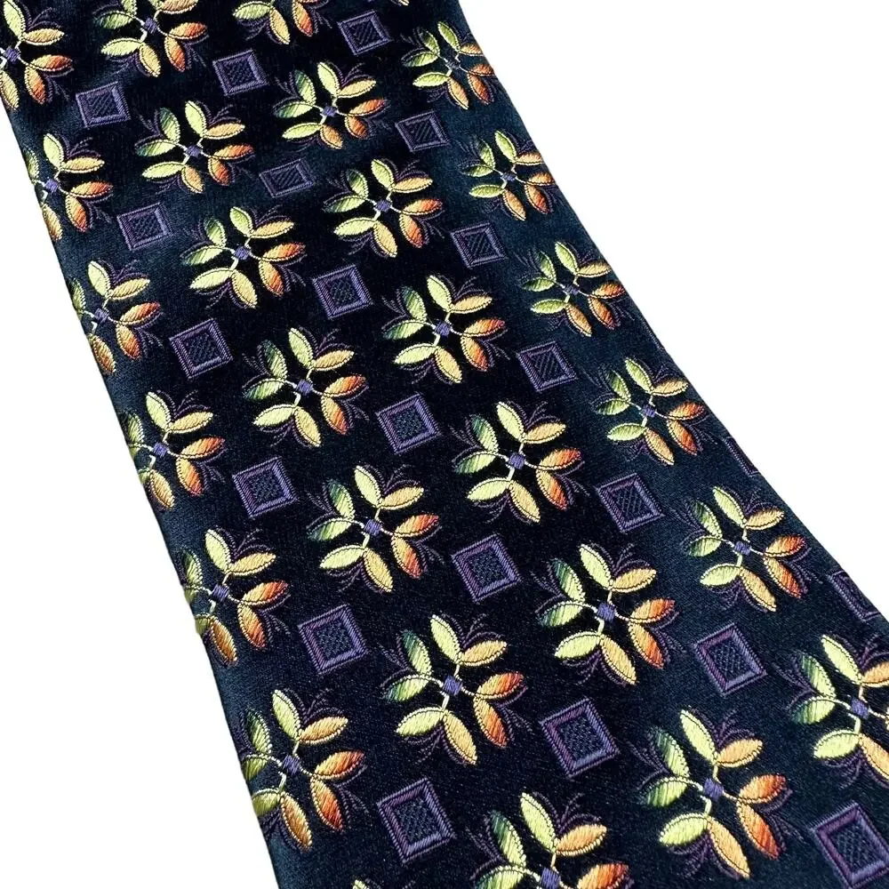ERMENEGILDO ZEGNA Colorful Geometric Silk‎ Tie Men's Career Preppy